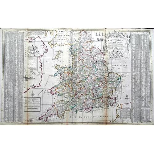 Old map image download for The South Part of Great Britain, called Engalnd and Wales.