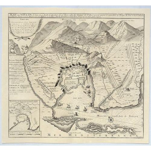 Old map image download for Plan de Toulon, la Veiie de sa Rade et Situation de ses Hauters de Ste. Anne. . .