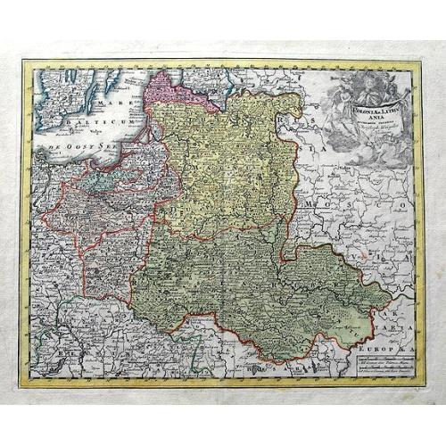 Old map image download for Poloniae & Lithuania accurante curatius.