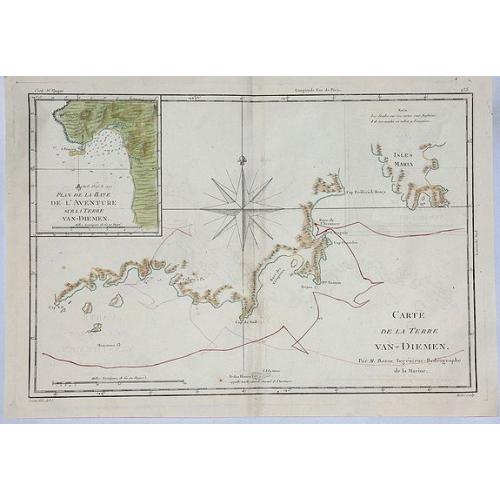 Old map image download for Carte de la Terre Van-Diemen.