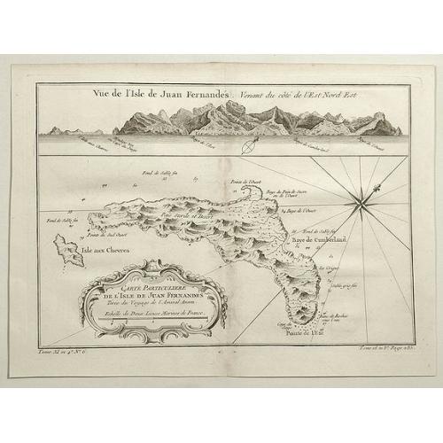 Old map image download for Vue de L'isle de Juan Fernandes. . .