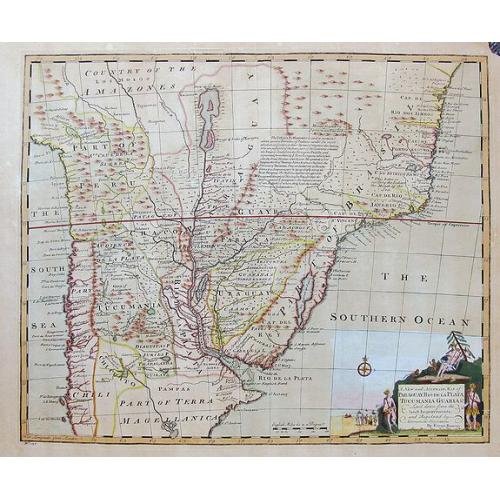 Old map image download for A New and Accurate Map of Paraguay, Rio De La Plata, Tucumania Guaria &c. . .