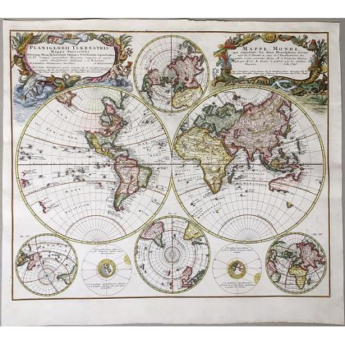 Old map image download for Planiglobii - Terrestris Mappa Universalis. . . Mappe Monde.