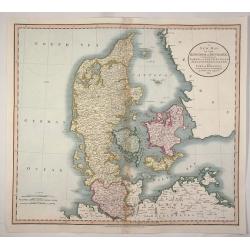 A New map of the Kingdom of Denmark, Comprehending North and South Jutland, Zeeland, Fyen, Laaland, and Part of Holstein.