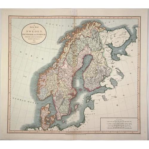 Old map image download for A New Map of Sweden, Denmark and Norway from the Latest Authorities.