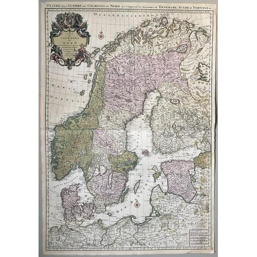 Old map image download for Carte des Couronnes du Nord qui Comprend les Royaumes de Danemark, Suede & Norwege. 