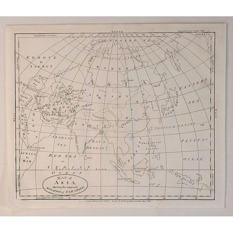 Map of Asia, Shewing the Supposed Situation of Paradise.