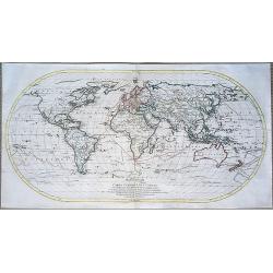 Mappemonde ou carte generale de l`Univers ... avec le tour du monde du Lieut. Cook ...