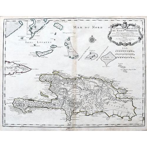 Old map image download for Carte de l'Isle de Saint Domingue Dressee en 1722. . .