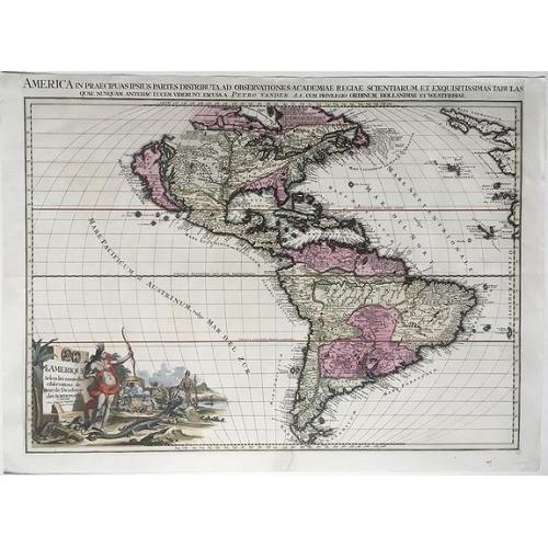 Old map image download for America in Praecipuas Ipsius Partes Distributa ad Observationes. . . 1713.