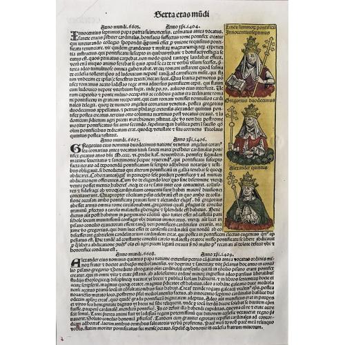 Old map image download for Linea summon pontifical: Innocentius Septimus, Gregorius Duodecimus, Alexander Quintus.