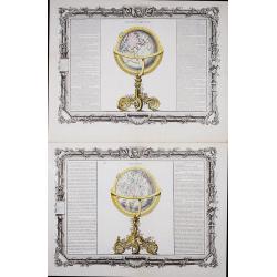 [Lot of 2 prints of Globes] La Sphere Terrestre / La Sphere Celeste.