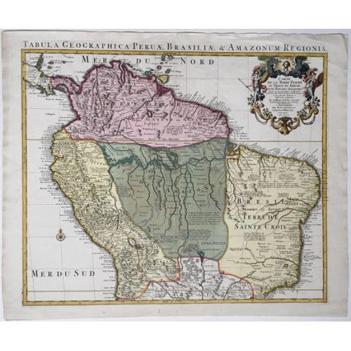 Old map image download for Tabula geographica Peruae Brasiliae & Amazonum Regionis.