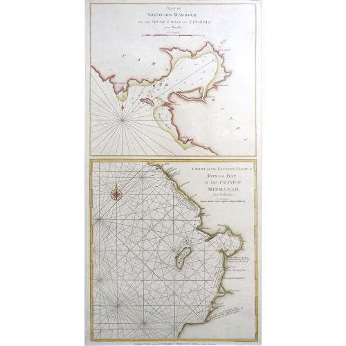 Old map image download for Plan of Solsogon Harbour / Chart on the Eastern Coast of Bongo Bay (Mindanao).