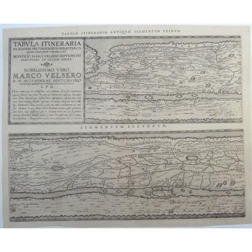 Old map image download for Tabula Itineraria Ex Illustri Peutingerorum. (the two Western-European segments only, Segmentum Primum, and Segmentum Secundum.)