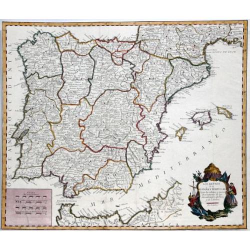 Old map image download for LOS REYNOS DE ESPANA Y PORTUGAL...