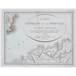 Carte D'Espagne et de Portugal en Neuf Feuilles ...