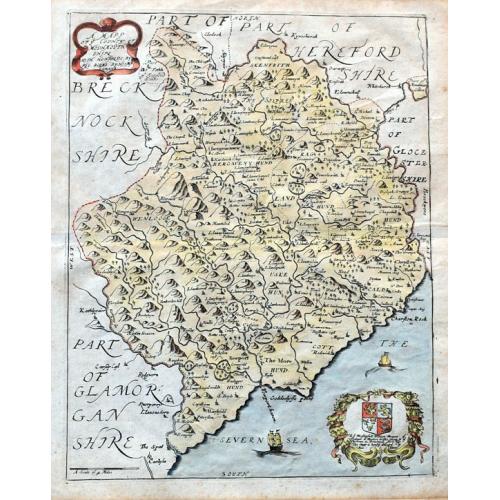 Old map image download for A Mapp of ye County of Mounmouthshire with Hundreds.