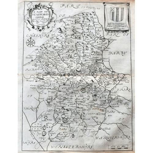 Old map image download for A Mapp of Staffordshire with its hundreds. 