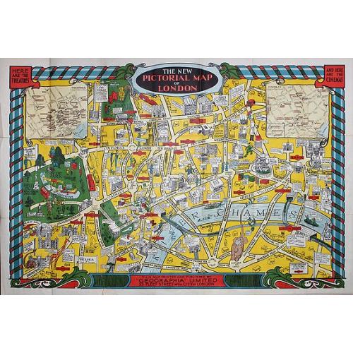 Old map image download for The New Pictorial Map of London.