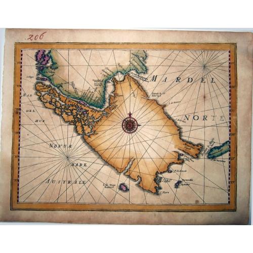 Old map image download for MAGELLAN STRAIT, TERRA DEL FUOGO [without title].