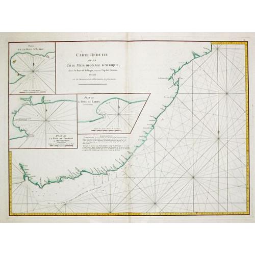 Old map image download for Carte Reduite de la Cote meridionale d' Afrique, depuis La Baye de Saldagne jusqu'au Cap des Courans.