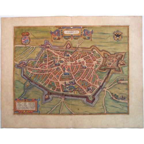 Old map image download for CAMBRAI. - La Ville de Cambray.