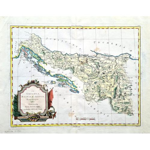 Old map image download for La Croazia, Bosnia, e Servia.