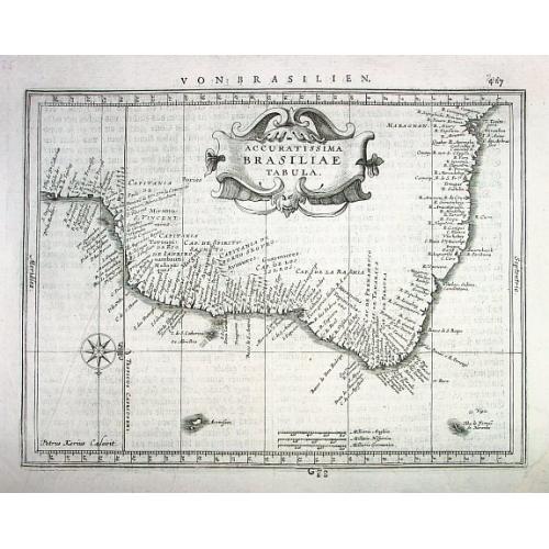 Old map image download for Accuratissima Brasiliae Tabula.