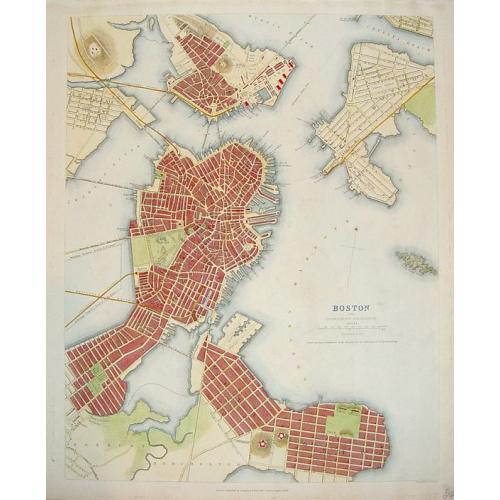 Old map image download for BOSTON WITH CHARLESTOWN AND ROXBURY