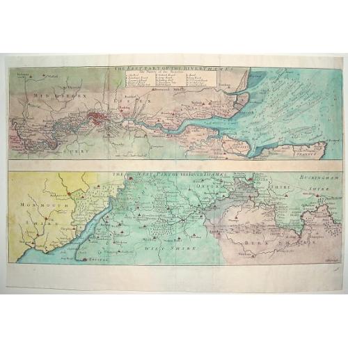 Old map image download for THE EAST PART OF THE RIVER THAMES / THE WEST PART OF THE RIVER THAMES