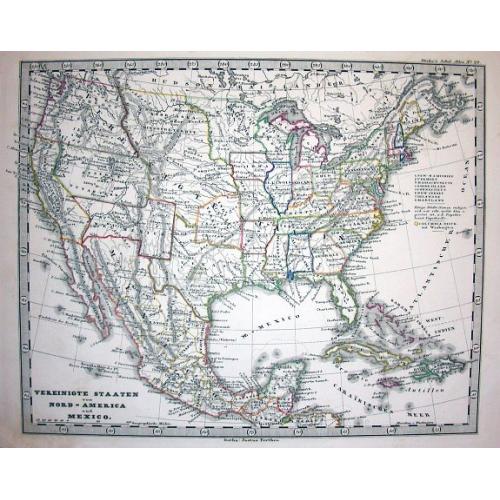 Old map image download for Vereinigte Staaten von Nord America und Mexico