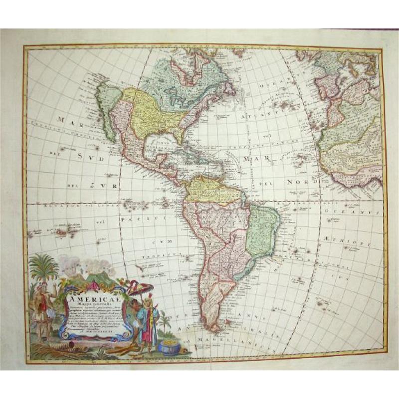 Americae Mappa Generalis - Old Map By Homann Heirs