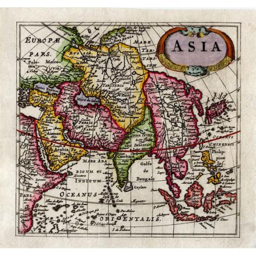 Old map image download for Asia (heightened with gold leaf)