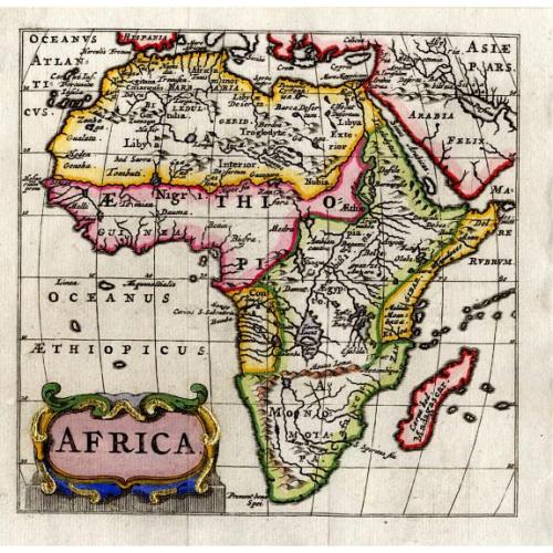 Old map image download for Africa (heightened with gold leaf)