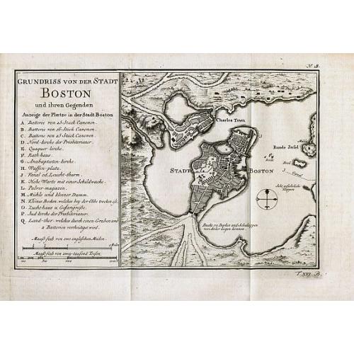 Old map image download for Grundriss von der Stadt Boston und ihren Gegenden