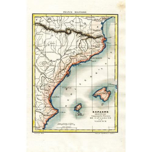 Old map image download for Espagne Orientale Comprenant les Provinces de Catalogne et de Valence