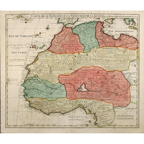 Old map image download for Carte De La Barbarie Le La Nigritie Et De La Guinee