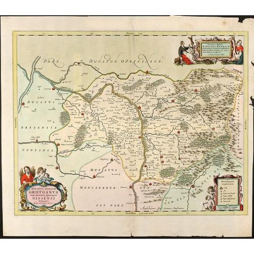 Old map image download for Ducatus Silesiae Grotganus cum Districtu Episcopali Nissensi Delineatore Iona Sculteto, Silesio