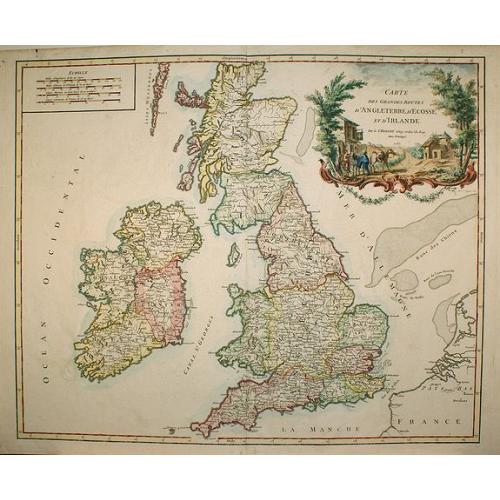 Old map image download for Carte des grandes routes d'Angleterre, d'Ecosse.. Irlande.