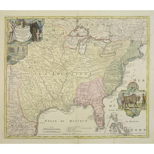 Old map image download for Amplissimae Regionis Mississipi,.. Provinciae Ludovicianae..