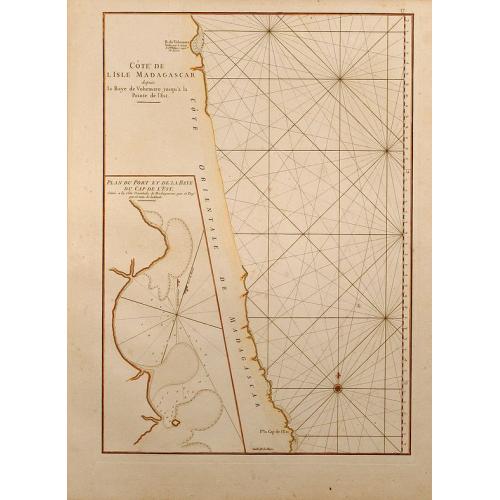 Old map image download for Côte de L'Isle Madagascar depuis la Baye de Vohemare jusqu'à la Pointe de l'Est.