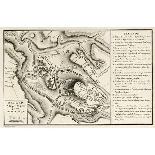 Old map image download for Bender Assiégé & pris par les Russes en 1770