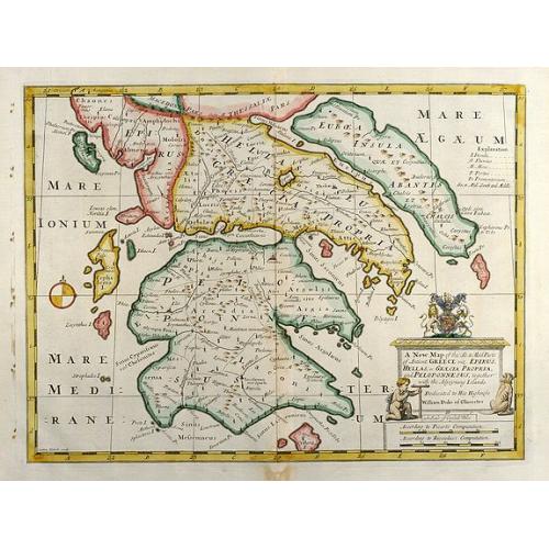 Old map image download for A New Map of the So. & Mid Parts of Antient Greece viz. Epirus, Hellas, or Graecia Propria, and Peloponnesus, together with Adjoyning Islands