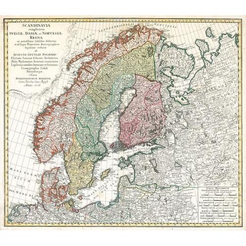 Old map image download for Scandinavia complectens Sveciae, Daniae et Norvegiae Regna ...