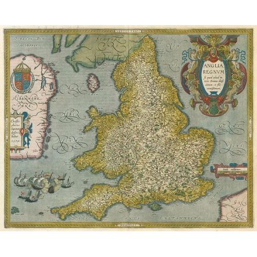 Old map image download for Anglia Regnum si quod aliud in toto Oceano ditissimum et florentissimum.