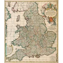 A New Mapp of the Kingdome of England, Representing the Princedome of Wales, and other Provinces, Cities, Market Towns, with the roads from Town to Town.