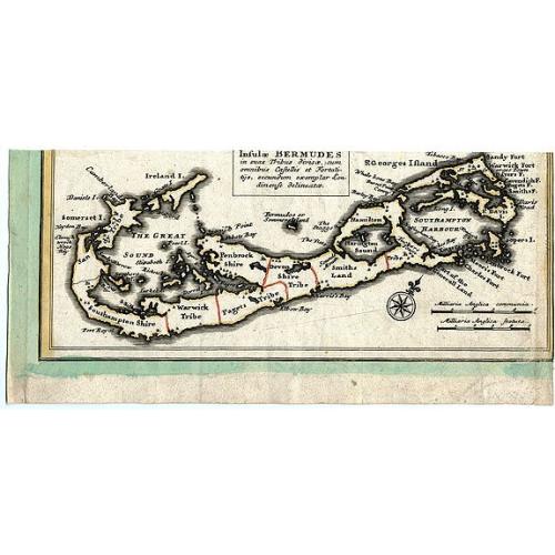 Old map image download for Insulae Bermudes in suas Tribus divisae...