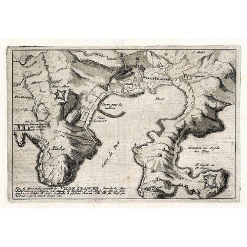 Old map image download for Veue du Port et des Envirions de Ville Franche ...