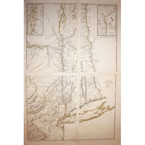 Old map image download for Province de New-York en 4 Feuilles par Montresor.